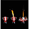 Kép 1/2 - Zenélő gyertya focikupa szikraszökőkút piros,fehér 14 cm