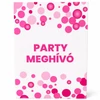 Kép 1/3 - Party meghívó   - rózsaszín konfetti mintás - 1 db