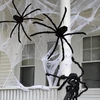 Kép 4/4 - Fekete színes csíkos pók dekoráció Halloweenre, 90 cm