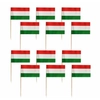 Kép 1/2 - Piros-fehér-zöld zászló tortabeszúró,koktél és étel díszítő pálcika 12 db-os