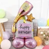 Kép 2/4 - Happy Birthday cheers pezsgős poharas talpas fólia lufi 114 cm