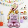 Kép 4/4 - Happy Birthday cheers pezsgős poharas talpas fólia lufi 114 cm