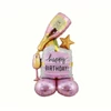 Kép 1/4 - Happy Birthday cheers pezsgős poharas talpas fólia lufi 114 cm
