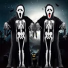 Kép 1/2 - Csontváz mintás palást Halloweenre, 120 cm 