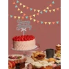Kép 2/2 - Ezüst műanyag "Happy Birthday" beszúró tortadísz