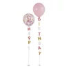 Kép 1/2 - Lufi állvány Happy Birthday felirattal – Rózsaszín