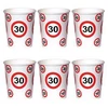 Kép 1/3 - 30 -as, Sebességkorlátozó számos szülinapi papír pohár - 250 ml,10 db-s