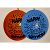 Kép 2/2 - Latex lufi, Happy Birthday,vegyes szinek,5 db, 30 cm