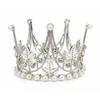 Kép 1/4 - Luxus ezüst gyöngyös korona – elegáns tiara hajdísz 7,5 cm