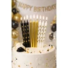 Kép 2/2 - Elegáns Happy Birthday tortagyertya szett – fekete, arany és fehér