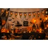 Kép 3/3 - Halloween zászlófüzér – Töklámpás és cukorka mintás