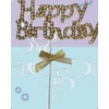 Kép 2/3 - Happy Birthday arany strasszkövekkel dísziíett torta dekoráció