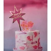 Kép 2/2 - Lila-arany tortadekoráció- csillag Happy Birthday