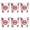 Kép 1/2 - 50-es Sebességkorlátozó számos szülinapi papír pohár - 250 ml,10 db-os