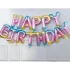 Kép 2/2 - Happy Birthday szivárványos fólia betű lufi felirat 