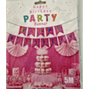 Kép 1/2 - rózsaszín csillámos happy birthday party banner