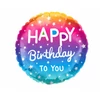 Kép 1/2 - Szivárvány Happy Birthday fólia lufi – 45 cm