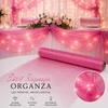 Kép 2/2 - Sötét rózsaszín organza dekorációs tekercs, 10 m