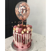 Kép 1/3 - Torta dekoráció- rose gold konfettis lufi, 2 db
