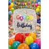 Kép 2/2 - Színes lufis Happy Birthday fólia lufi 45 cm