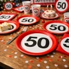 Kép 2/2 - 50-es party tányér sebességkorlátozó 18 cm 10 db