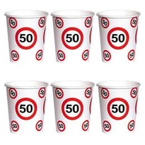 50-es Sebességkorlátozó számos szülinapi papír pohár - 250 ml,10 db-os