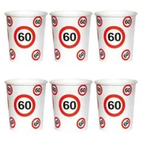 60-as Sebességkorlátozó számos szülinapi papír pohár - 250 ml,10 db-os