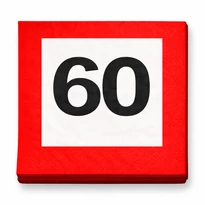 60-as sebességkorlátozó szülinapi parti szalvéta - 20 db