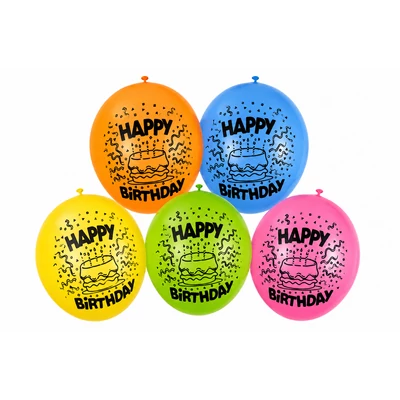 Happy Birthday latex lufi fordított, 5 db