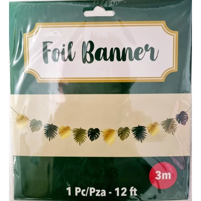 Pálmafa levél mintás zászló füzér,12 db