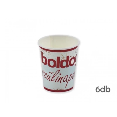 Boldog szülinapot pohár kék árnyalattal, 6 db