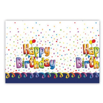 Multicolor Happy Birthday asztalterítő 120*180 cm
