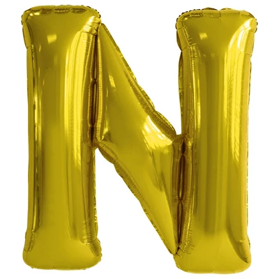 Fólia lufi "N" betű arany, 86 CM