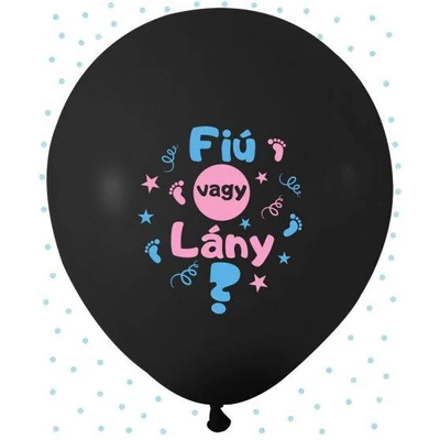 Babaváró fekete latex lufi  fiús   45 cm 