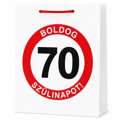 Sebességkorlátozó Ajándéktasak 70. Születésnapra – Boldog 70. Szülinapot!