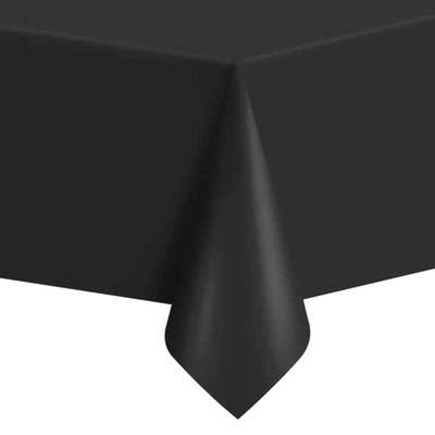 Fekete műanyag party asztalterítő - 137 cm x 183 cm