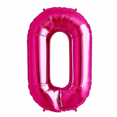 0-ás, 110 cm-es szám formájú óriás fólia lufi pink