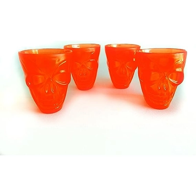 Koponyás feles pohár, narancssárga - 1 db