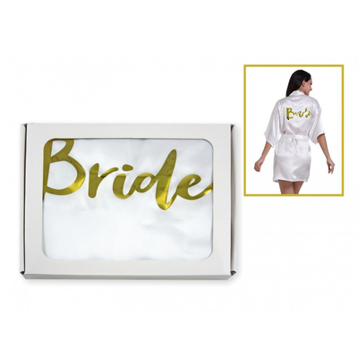 Menyasszonyi köntös, Bride felirattal- fehér