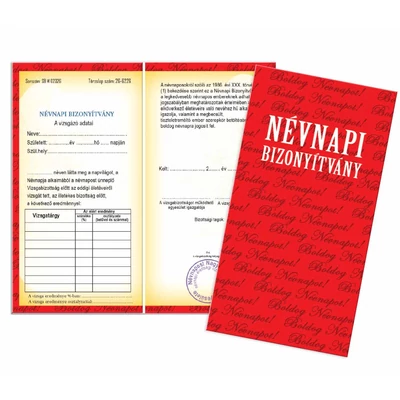 Vicces bizonyítvány -névnapi -