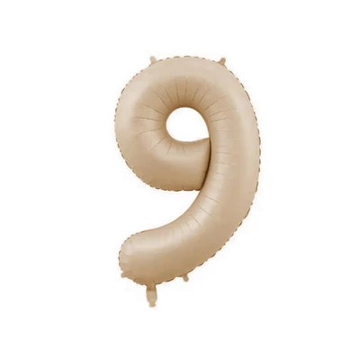 Krém színű fólia lufi, 9- es 66 cm