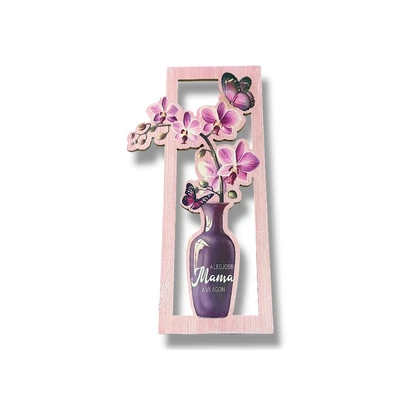 A legjobb mama fa falidísz – orchideás dekoráció ajándék