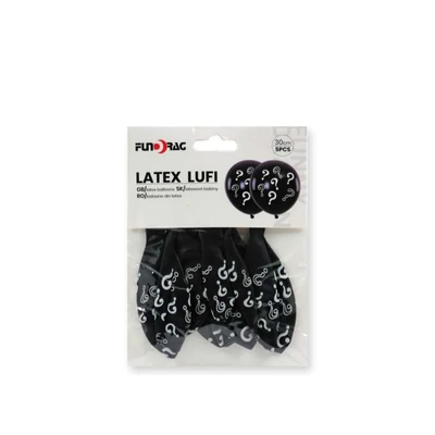 Babaváró fekete  latex lufi 30 cm 5 db 