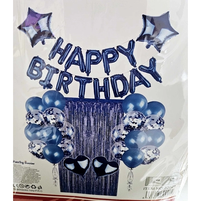  Kék lufi szett Happy Birthday csomag 38 db -os
