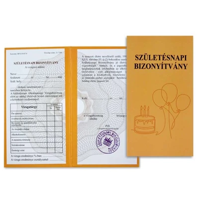 Születésnapi bizonyítvány