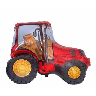 Piros traktor fólia lufi 75 cm x 94 cm 
