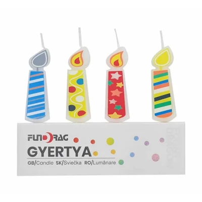 Gyertya alakú gyertya, 4 db