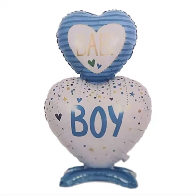 Baby boy talpas szív alakú fólia lufi 110 cm 