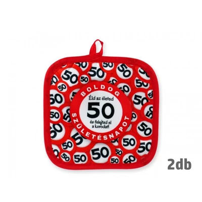 Boldog 50. Születésnapot edényfogó, 2 db