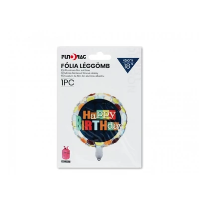 Happy birthday  felíratos kerek 45 cm  lufi szett